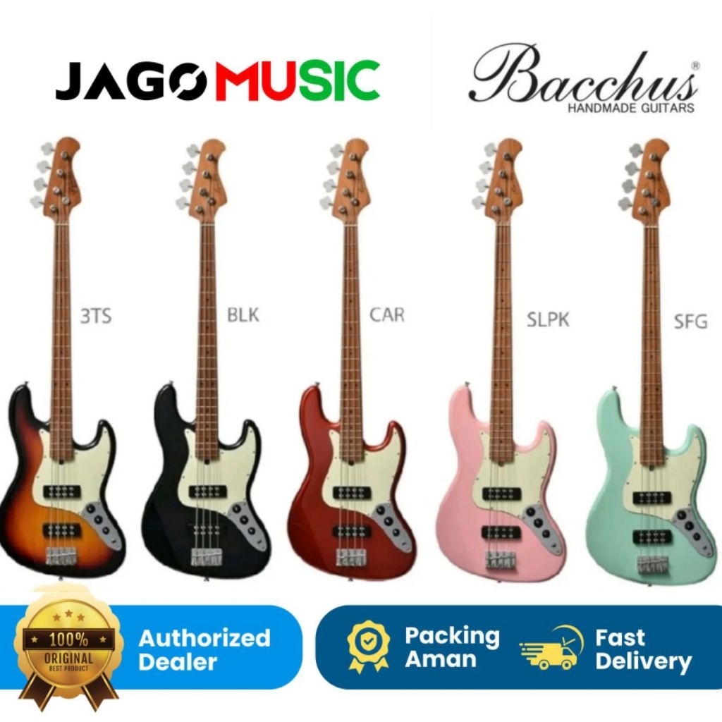 Gitar Bass Elektrik Bacchus BJB2RSM Gitar Bass Bacchus BJB 2RSM Maple 4 Senar