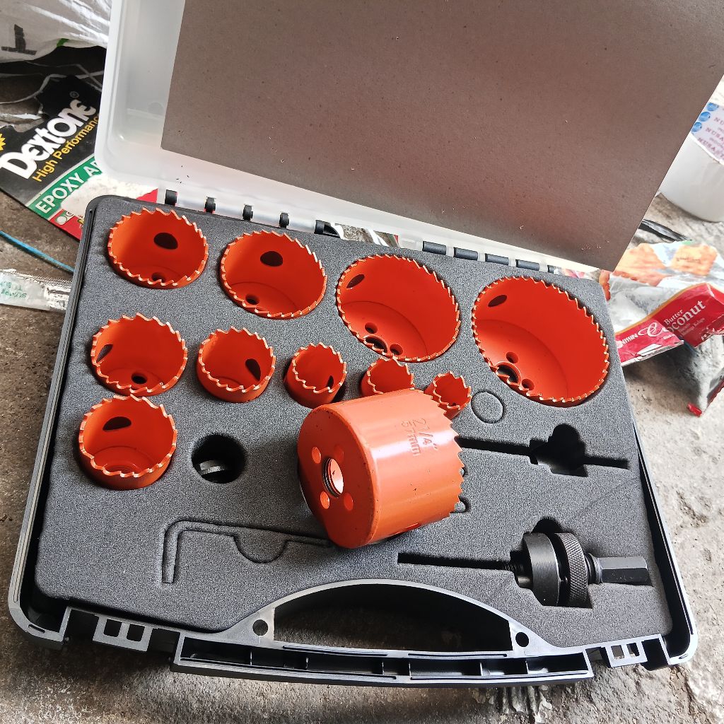 TCT Hole Saw Set Gergaji Pembolong Plat Besi TCt Hole Saw Metal Cese