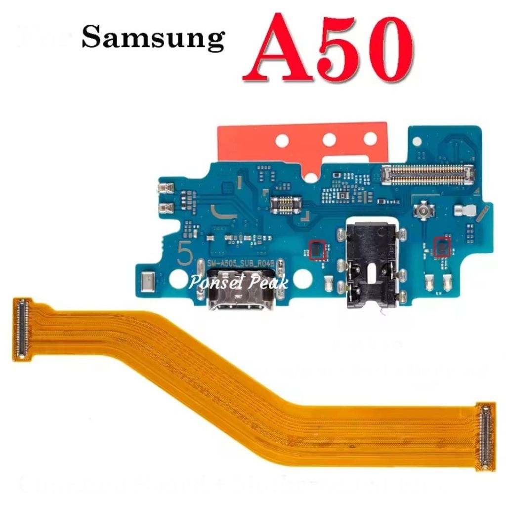 Papan konektor cas Samsung A50 + Flexible Board Samsung A50 Ori