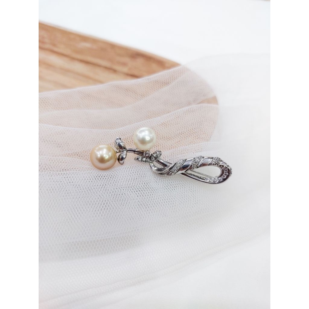 Ana Pearls | Bros/Pin Hijab-Kemeja-Blazer | bahan perak 925 | Mutiara air laut asli Lombok