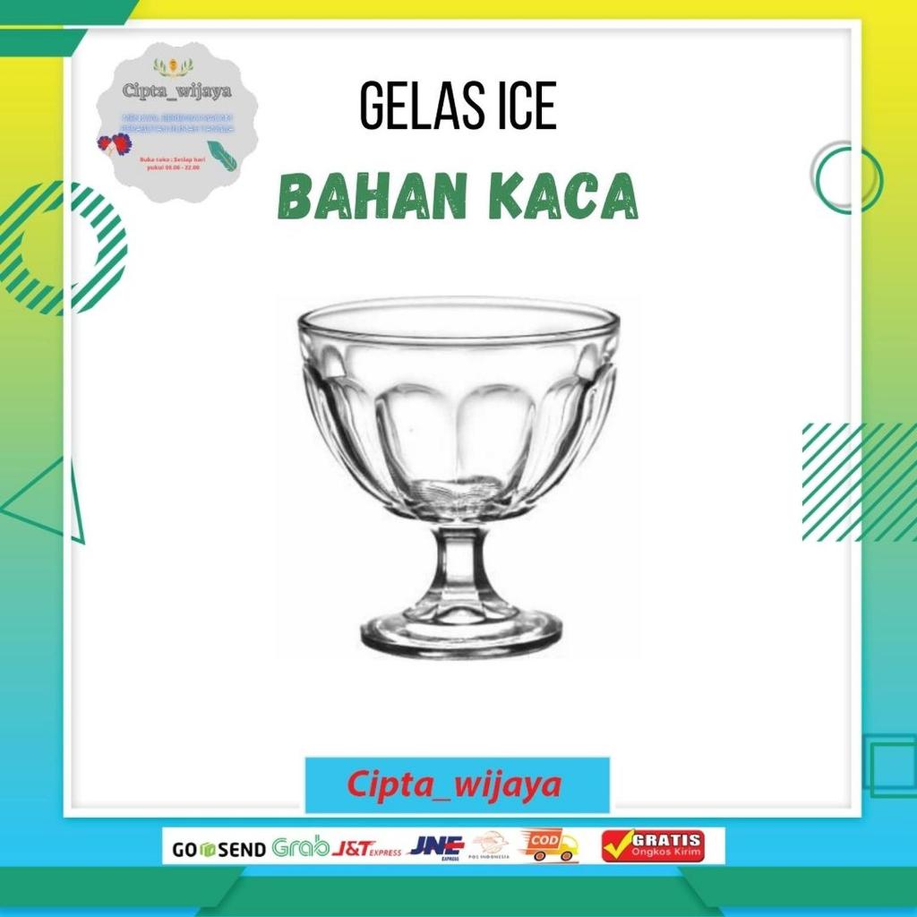 Gelas Es Campur Mangkok Es Teler (D-125) Gelas Kaki Buah Ice Cream Kaca Cafe Elegant KIG