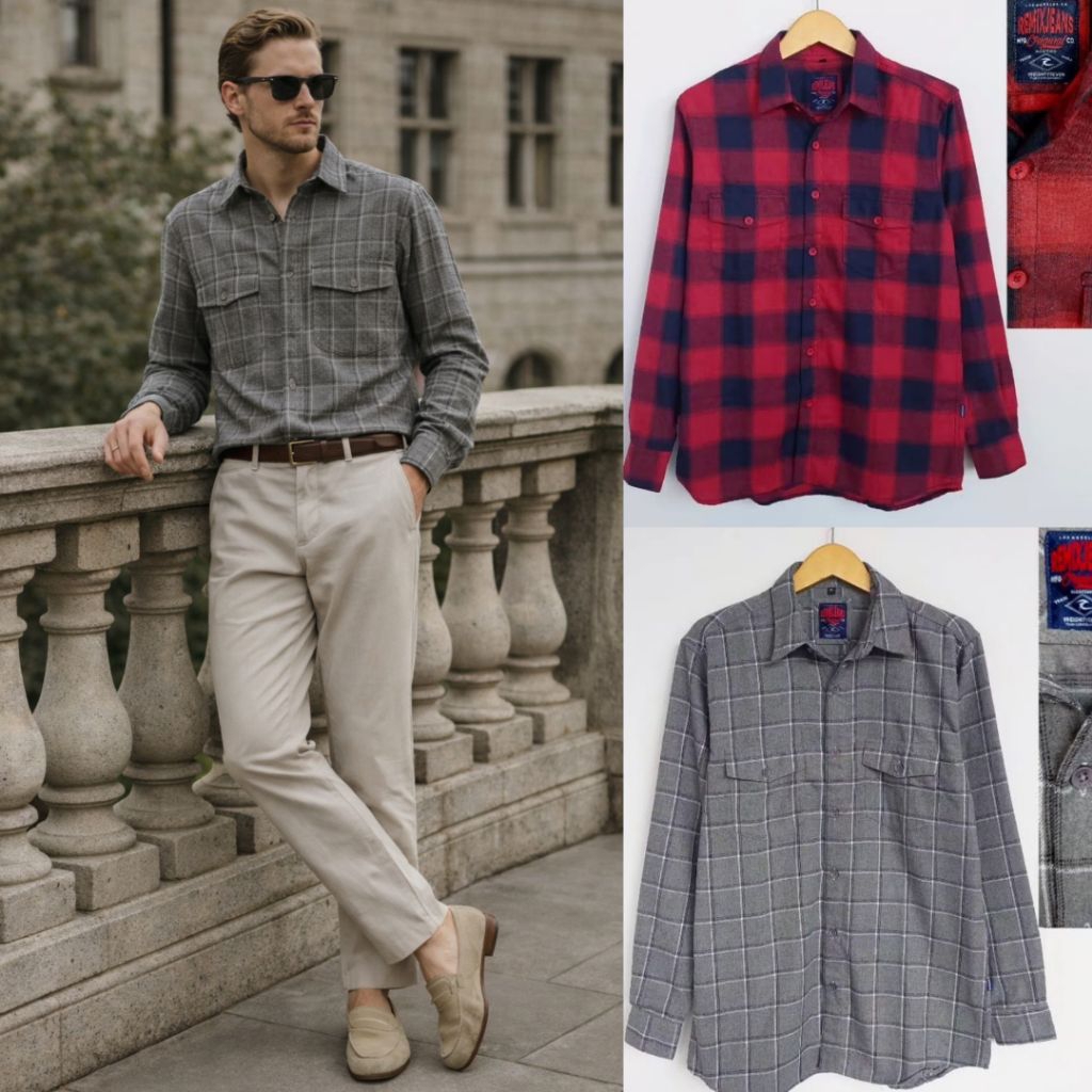 KEMEJA FLANEL REMIX JEANS BY CARDINAL ORI