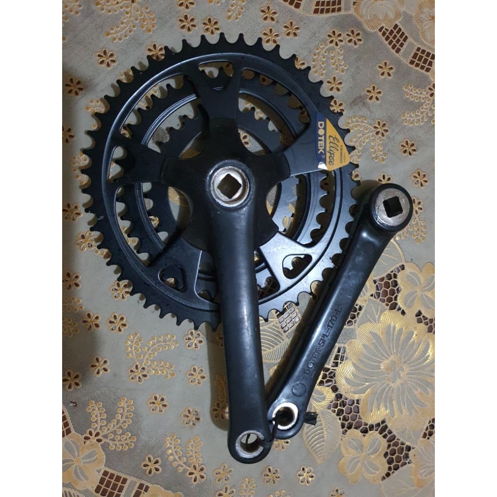 Crank Set Oval Dotrek Taiwan Shimano 3 Speed Triple Biopace  28 38 48T 170mm