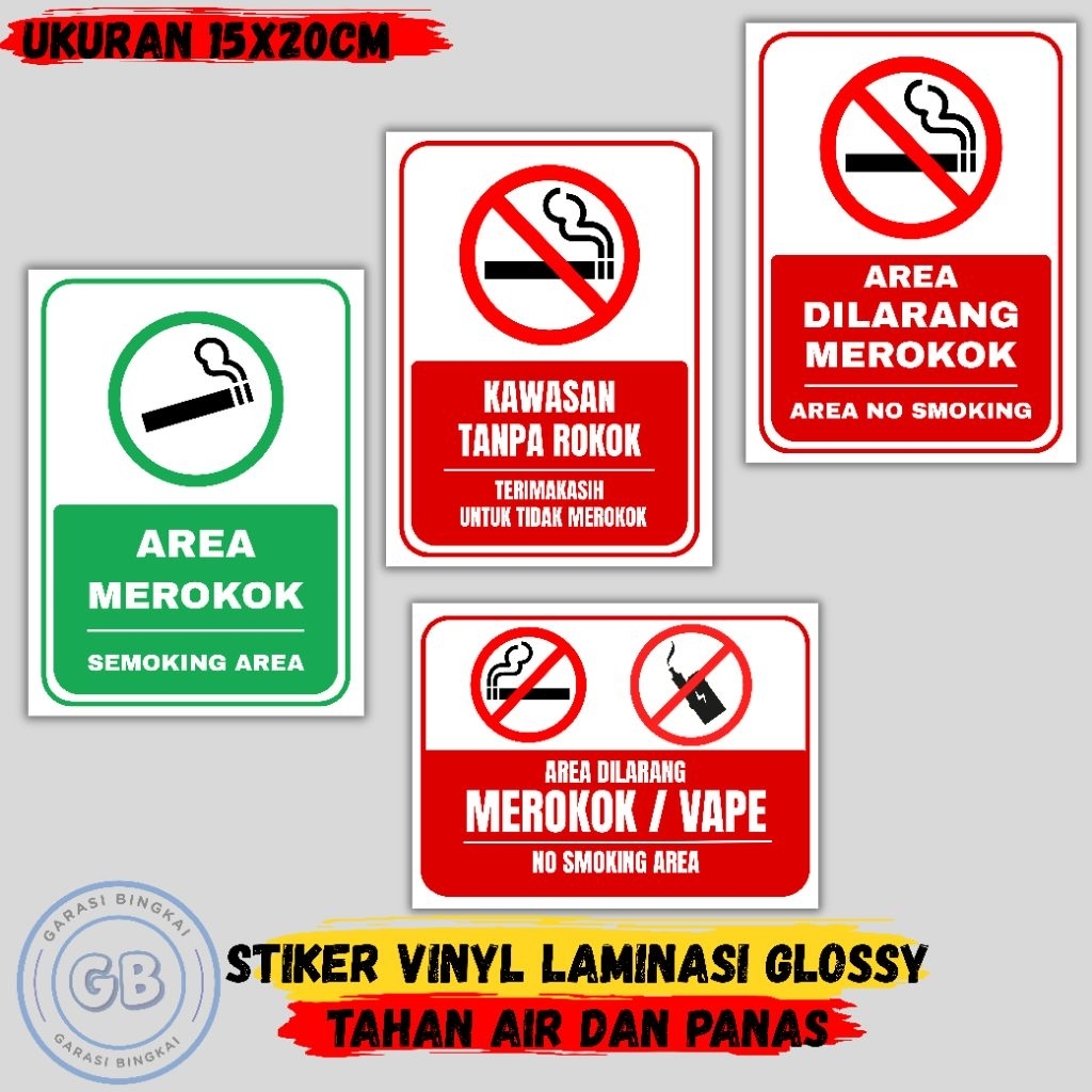 Stiker Peringatan Dilarang Merokok Sticker Dilarang Merokok Stiker Dilarang Merokok  Sticker No Smok