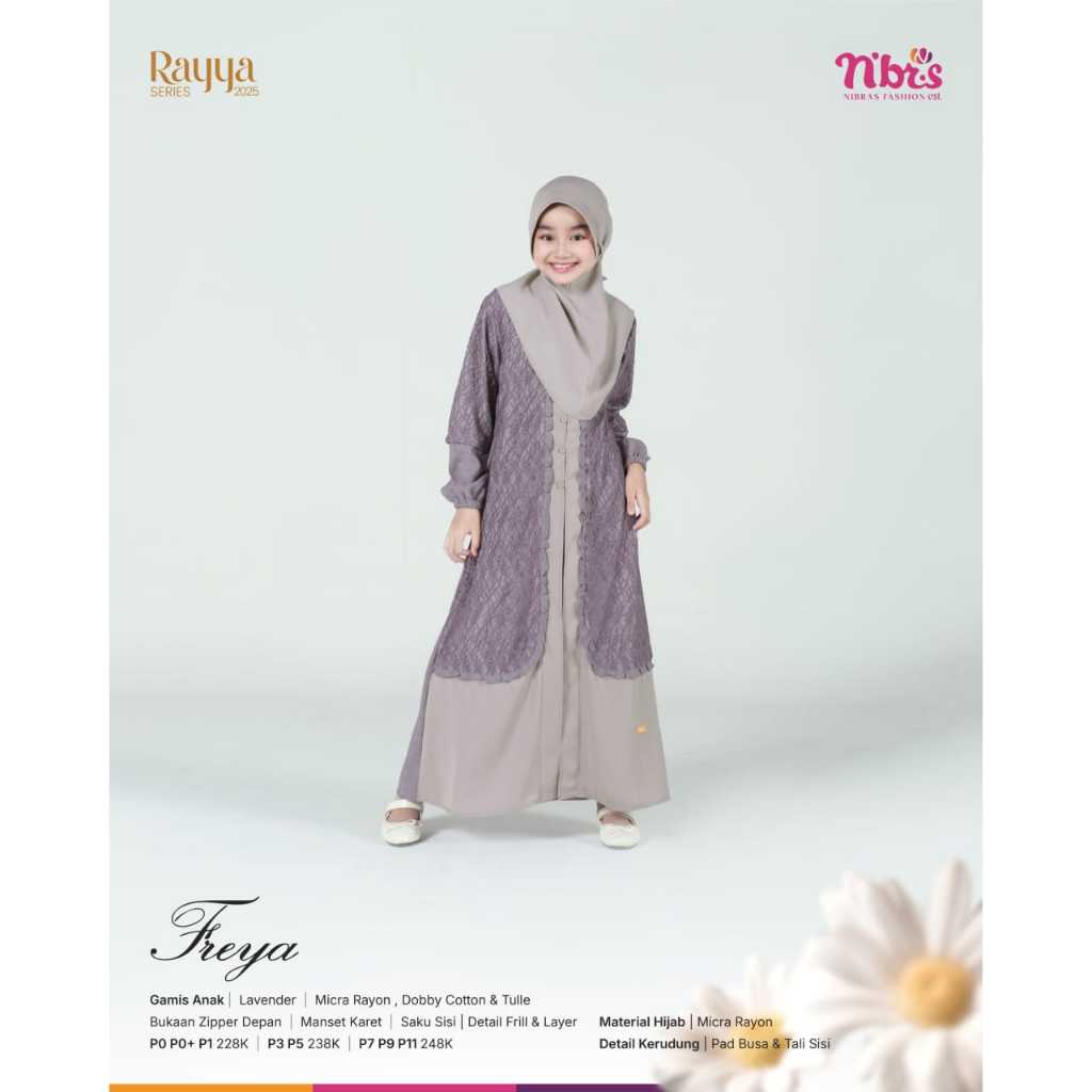 BAZAR DISKON GAMIS ANAK NIBRAS SET HIJAB SIZE 5 TAHUNAN