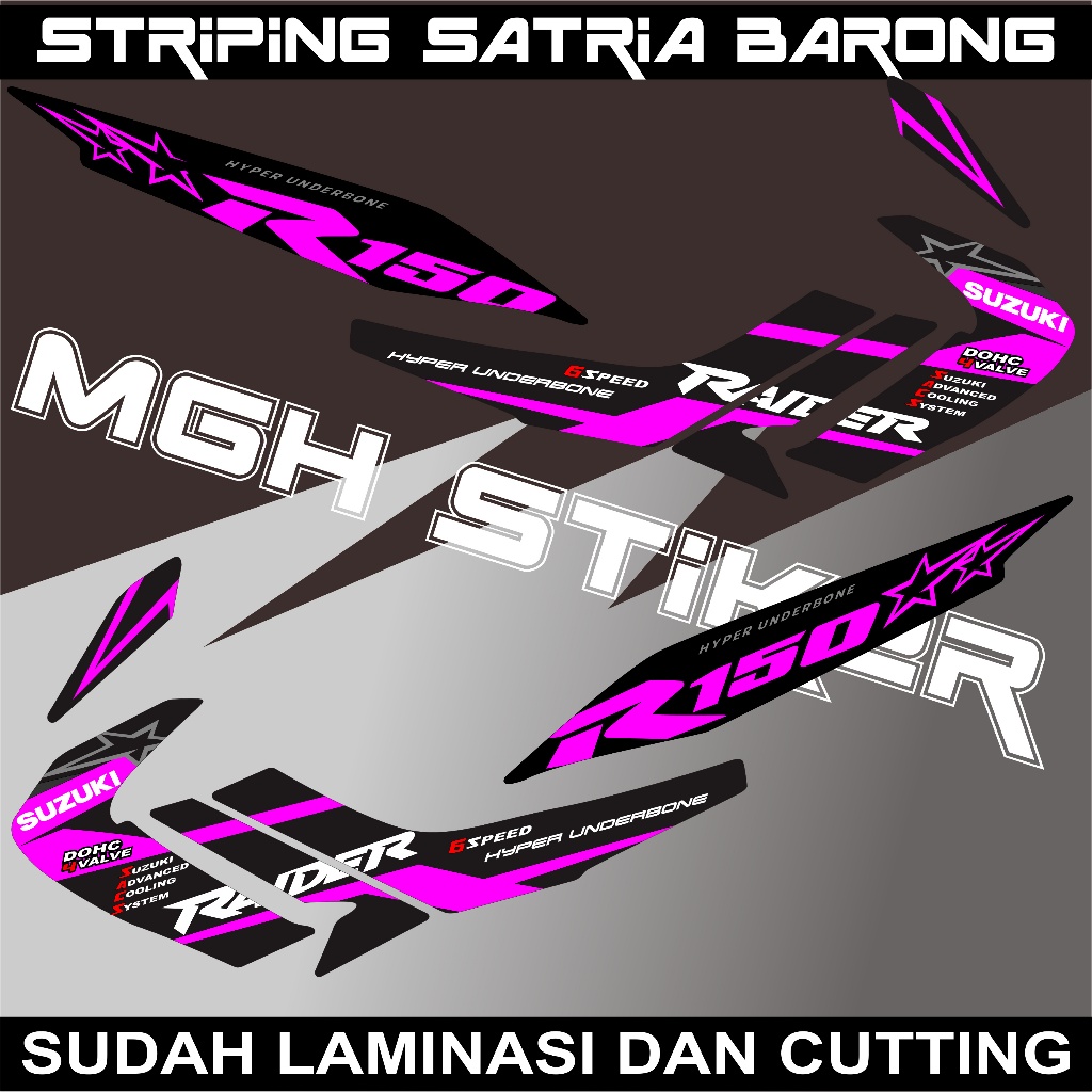 Striping Satria Fu Barong - Stiker Sticker Striping Variasi Suzuki Satria Fu Barong - Striping SIMPL