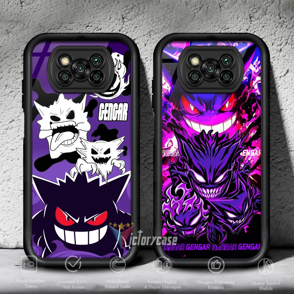Case POCO X3 X3 PRO X3 NFC Motif GENGAR Cover Handphone Casing Softcase Glossy Anti Jamur