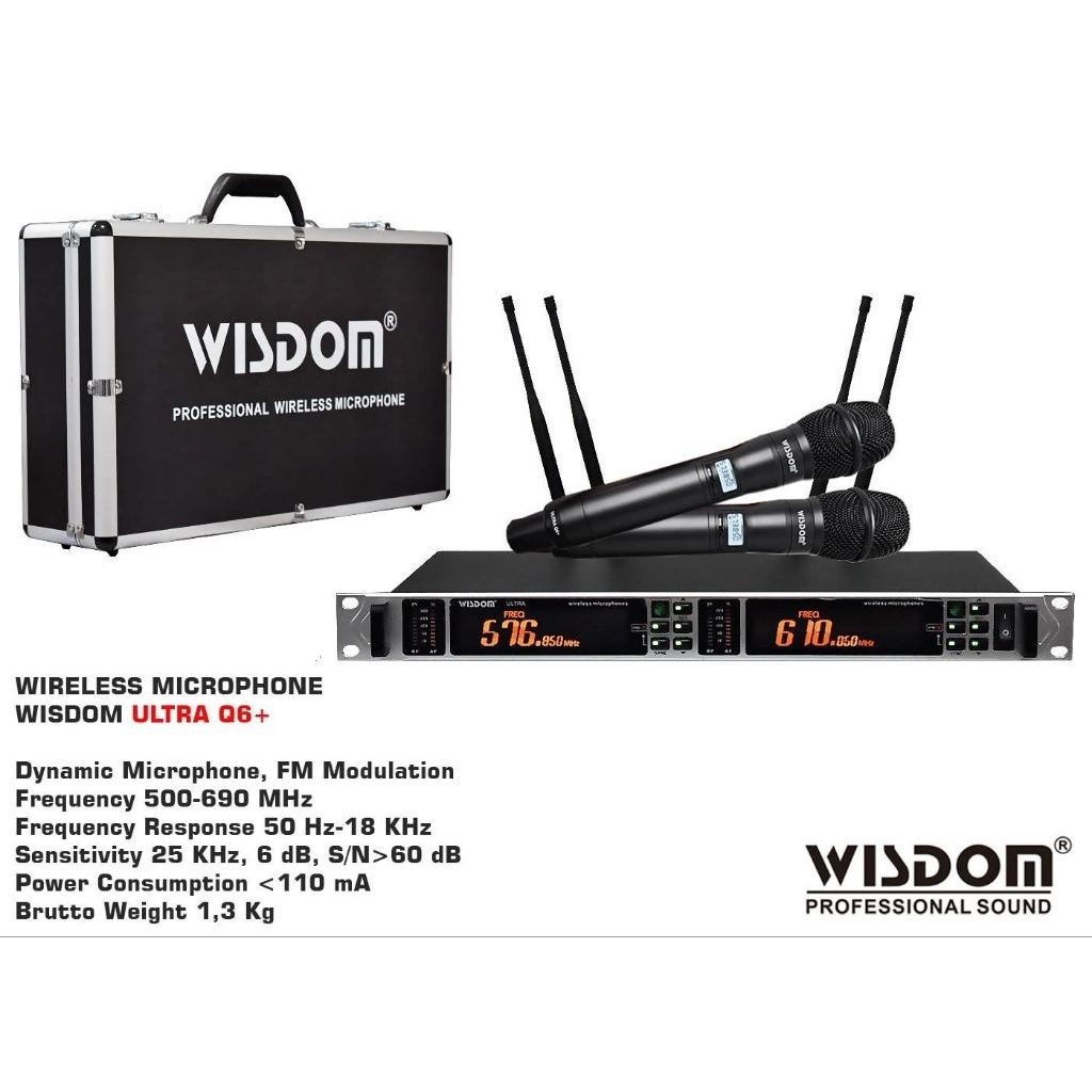 Mic Wireless Wisdom Ultra Q6 HH / Q 6 HH - 2 Mic Hand