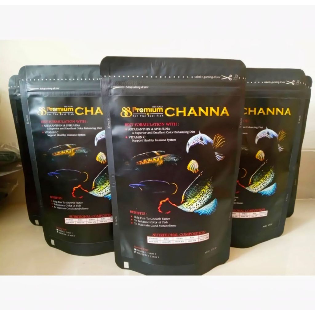 PELET PAKAN IKAN 88 PREMIUM CHANNA 2MM / FISH FOOD 100 GR