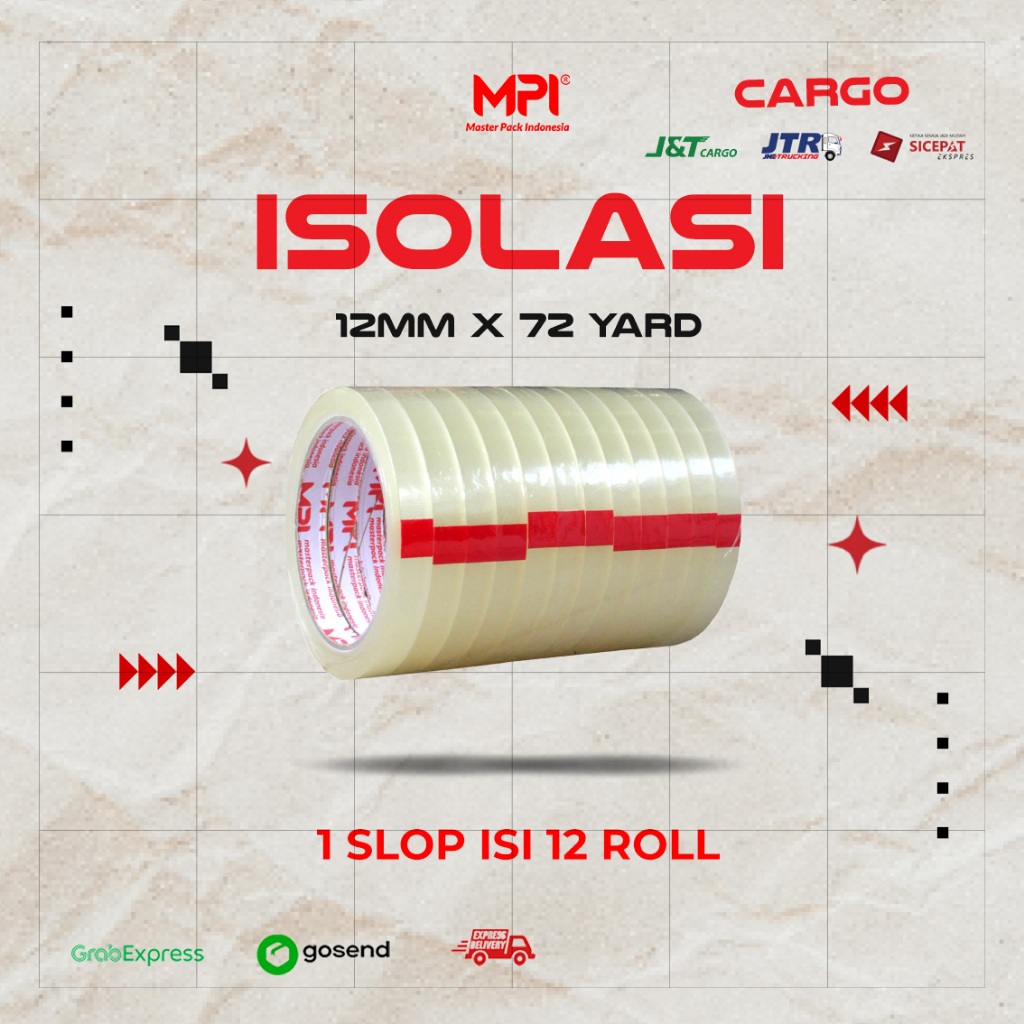 1 SLOP [ 12 PCS ] ISOLASI 1/2 INCH 12 MM X 72 YARD MPI