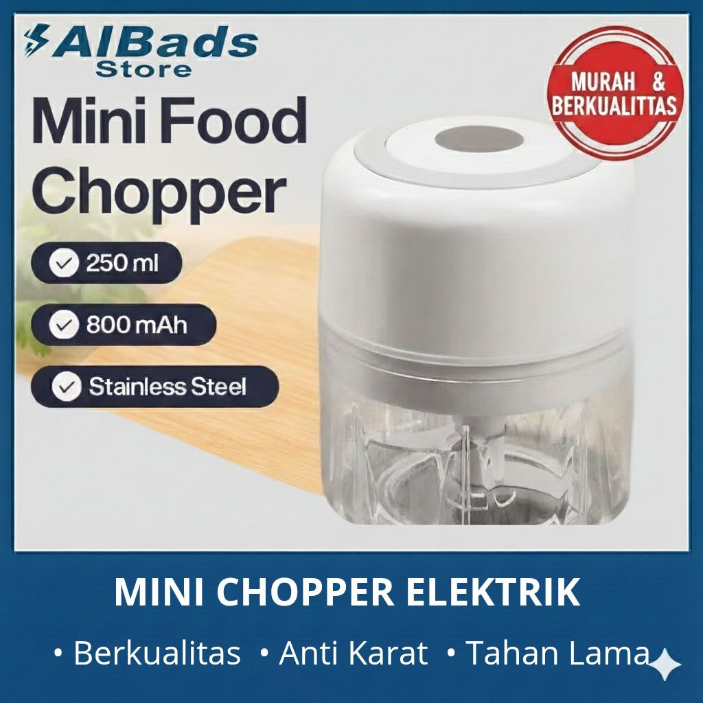 Chopper Mini Blender Penggiling Bumbu Electric USB Charge 250ml | mini Chopper Elektrik | Mini Chopp