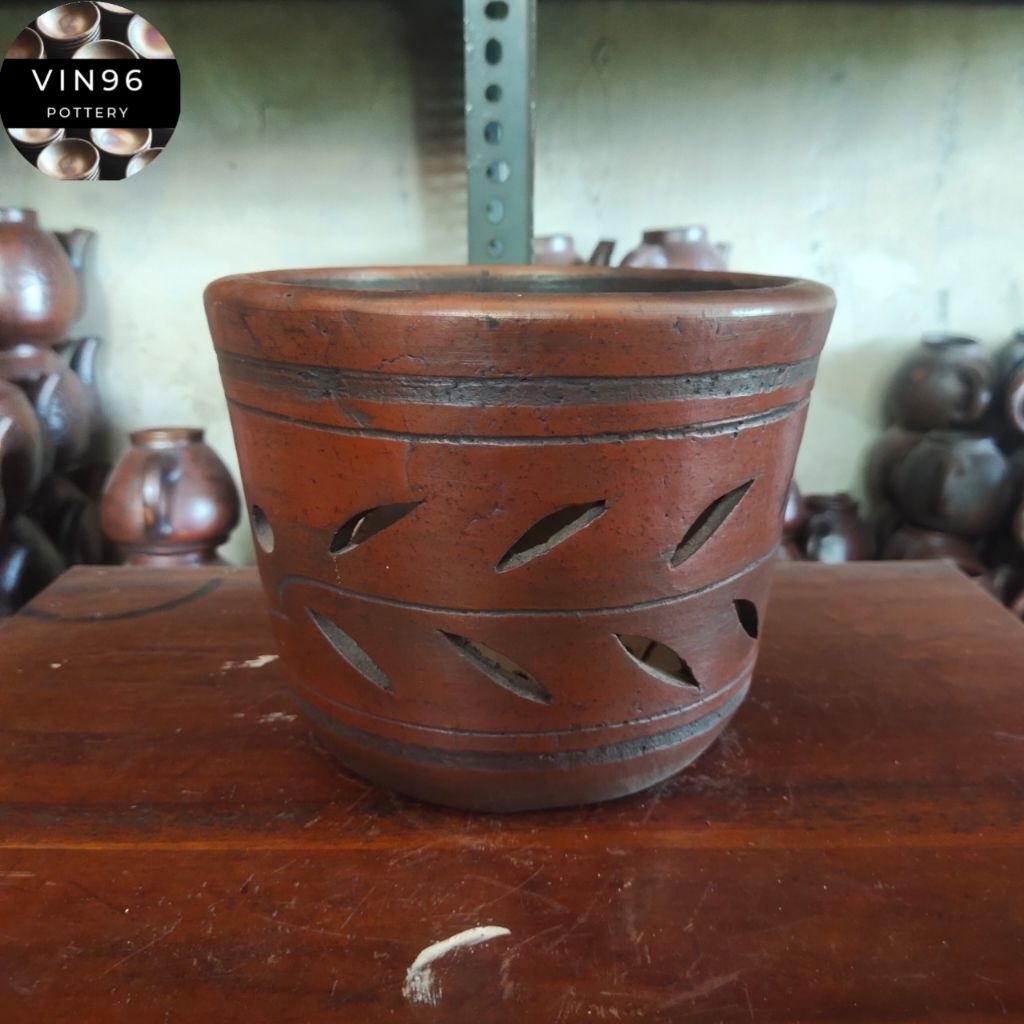 Pot bunga manis D20cm gerabah tanah liat