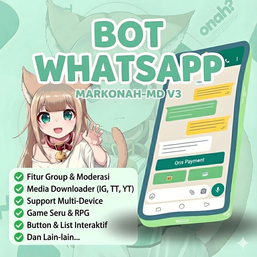 SC Bot WA | Source Code Script Bot WhatsApp Markonah-MD v3, Full Fitur NodeJS Baileys