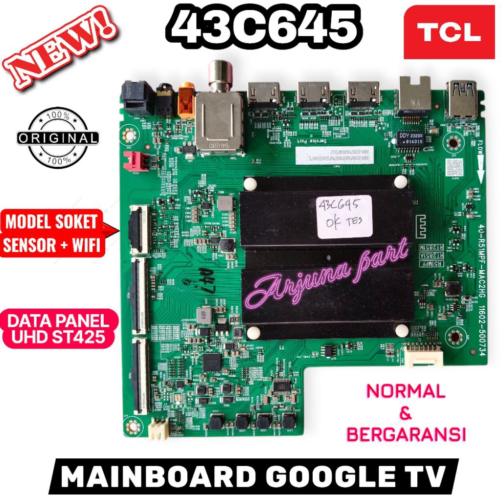 MB TV TCL 43C645 / MAINBOARD TV TCL 43C645 / MODUL TV TCL 43C645 / MESIN TV TCL 43C645 / MB TCL 43C6