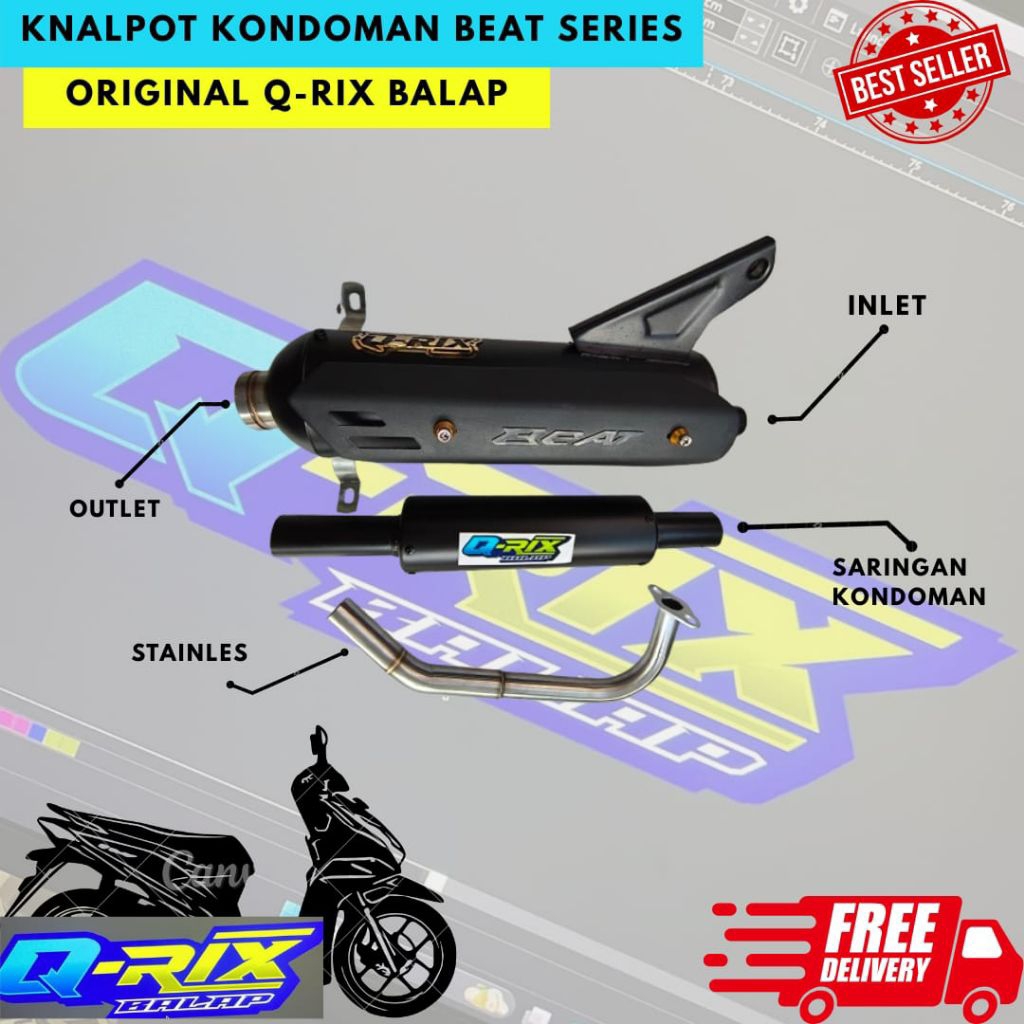 KNALPOT MOTOR HONDA BEAT KARBU, BEAT OLD, BEAT NEW, SCOOPY KARBU, SCOOPY NEW, GENIO TYPE KONDOMAN OR