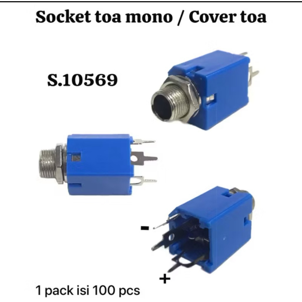 SOCKET AKAI MONO BIRU 3 PIN SOKET MIC KUALITAS SUARA BAGUS