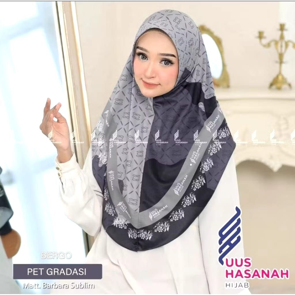 BERGO PET GRADASI•hijab instan pet motif•jersey barbara sublim•hijab daily•jilbab instan•
