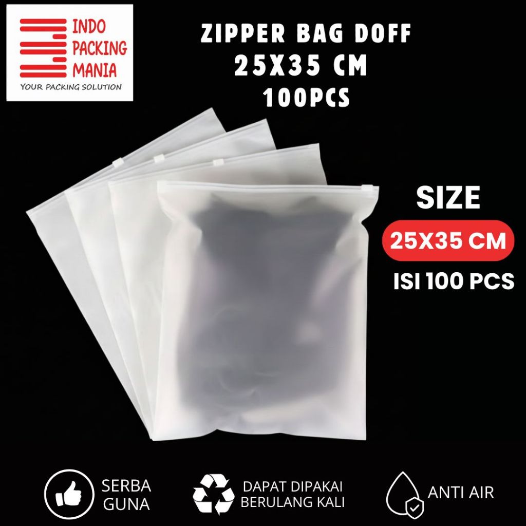 Zipper Bag Doff 25x35 isi 100 Pcs / Zipper Pouch Sleting 25x35