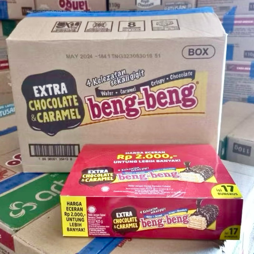 (KARTON) Bengbeng Extra Chocolate Caramel 1Dus isi 8 Box