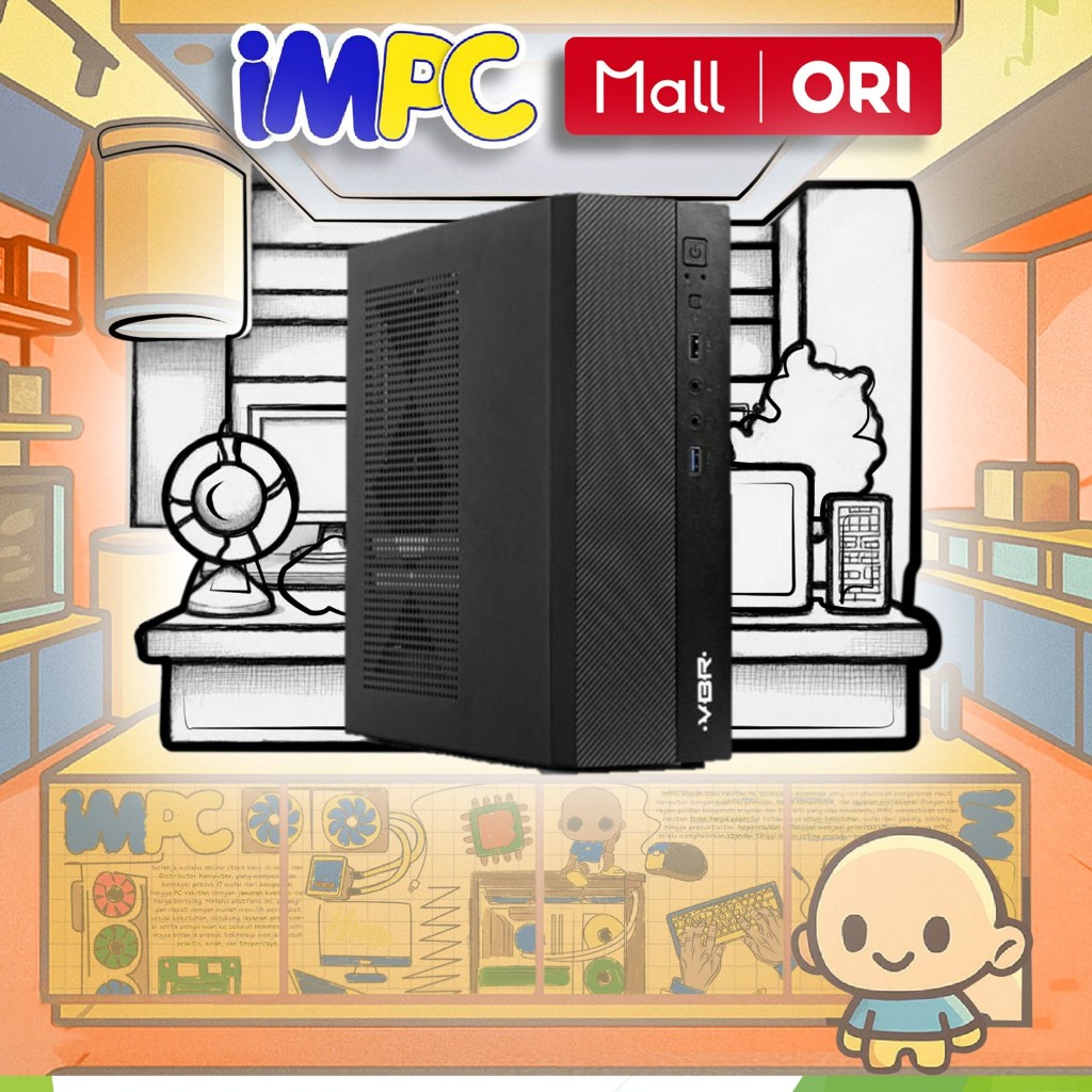 CASING VBR ITX RX 1 SLIM + PSU 200W BLACK PC CASE [ITX, Chassis]