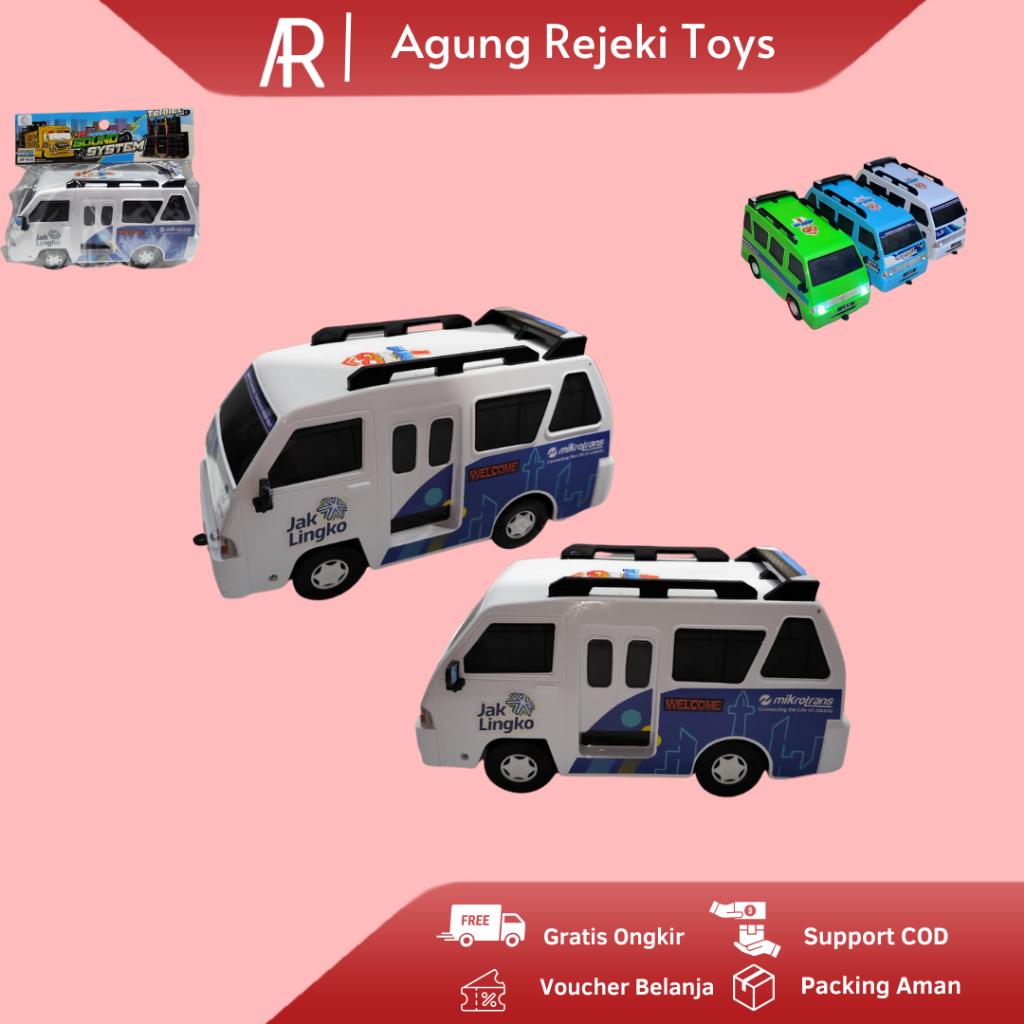 Mainan Anak Mobil Angkot Kota Bisa Berjalan Dan Gerak Sendiri JSP M-02 Murah