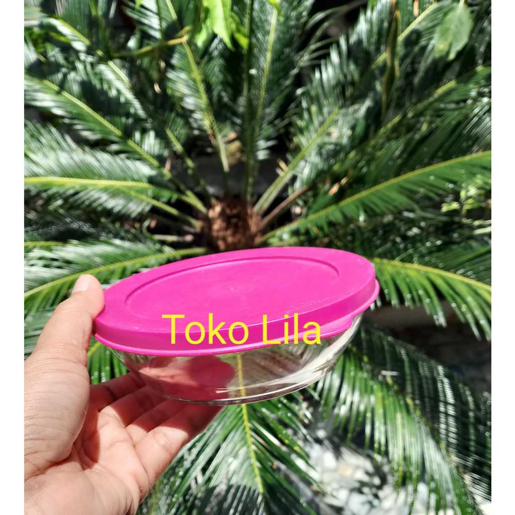 Cuci Gudang Clear Bowl Mangkuk Mangkok Bening 410ml Tupperware Pink Original