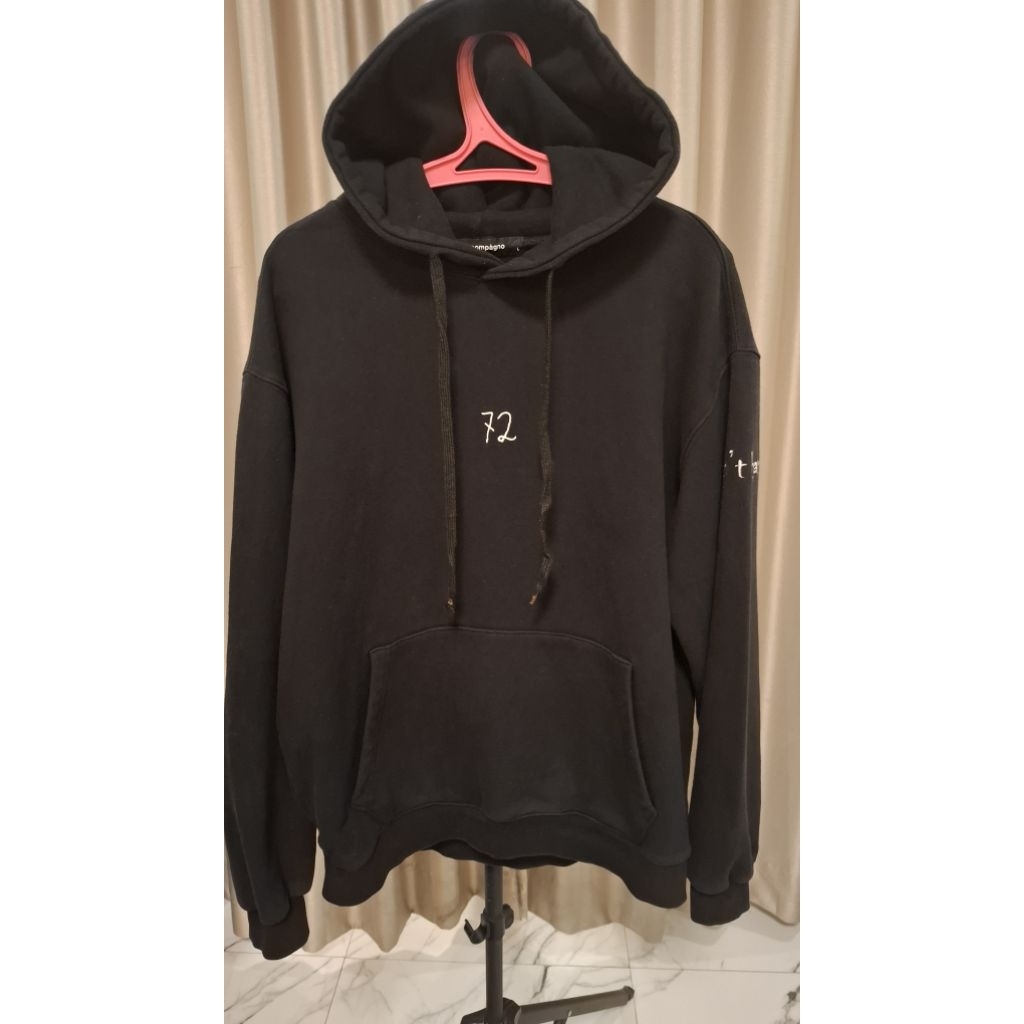 Hoodie Compagno Original Warna Hitam Pekat Size L Fit To XL (Ld 120 x Panjang 70)