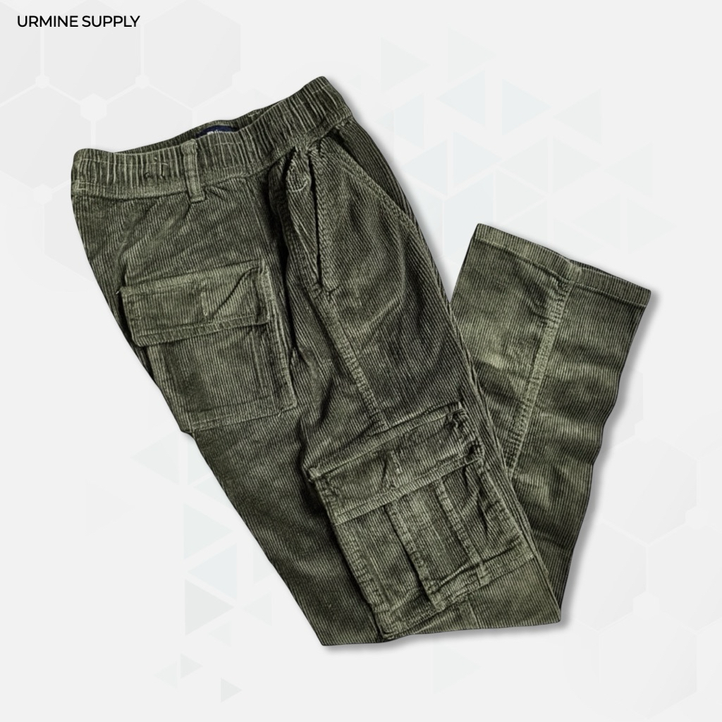 Celana Cargo Corduroy Pria - Regular Fit Casual