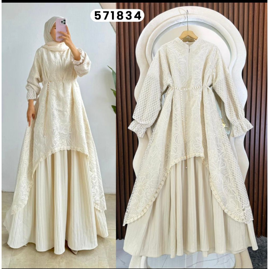 Real ORIGINAL dan TERMURAH Gamis Brukat Mewah PREMIUM Butik / Gamis Tile Mewah PREMIUM Butik IMPORT 