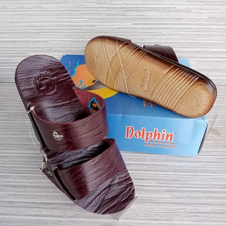 Sandal Pria 100% Original Dolphin Sandal Slide Pria Kulit Asli "D-73" Classic Series