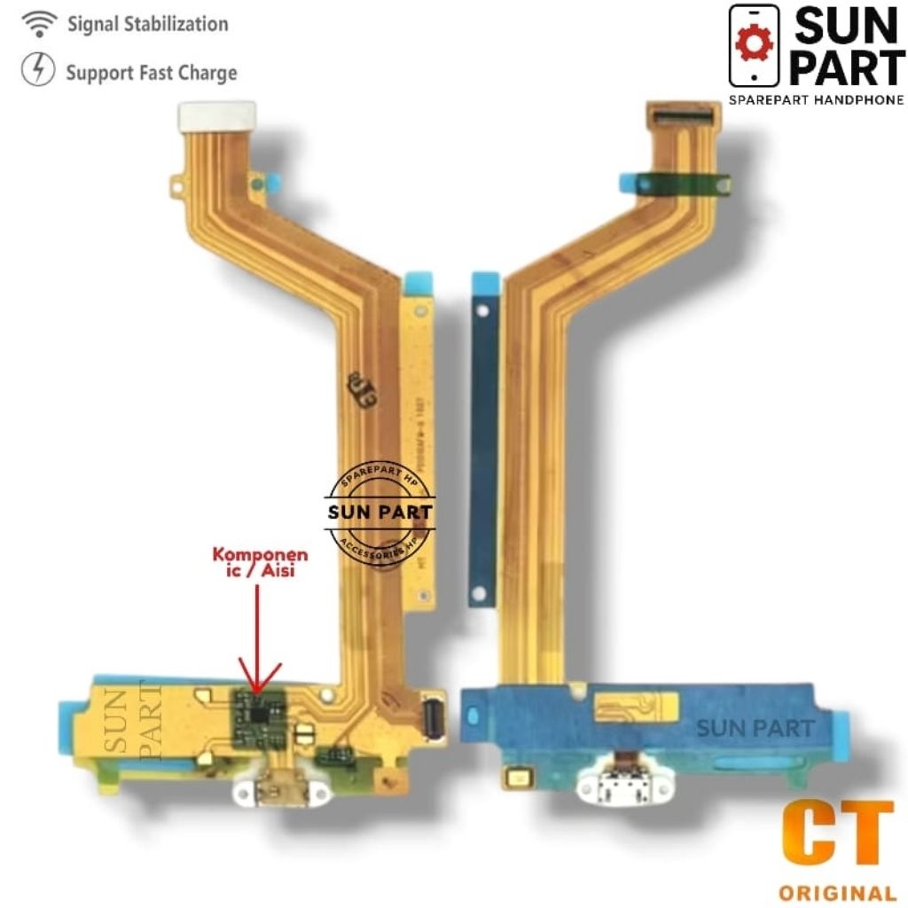 CT |  Flexible Charger + ic FOR VIVO Y51 Y51L (LAMA) ORIGINAL + Mikrofon Lengkap Komponen - Flexi Fl