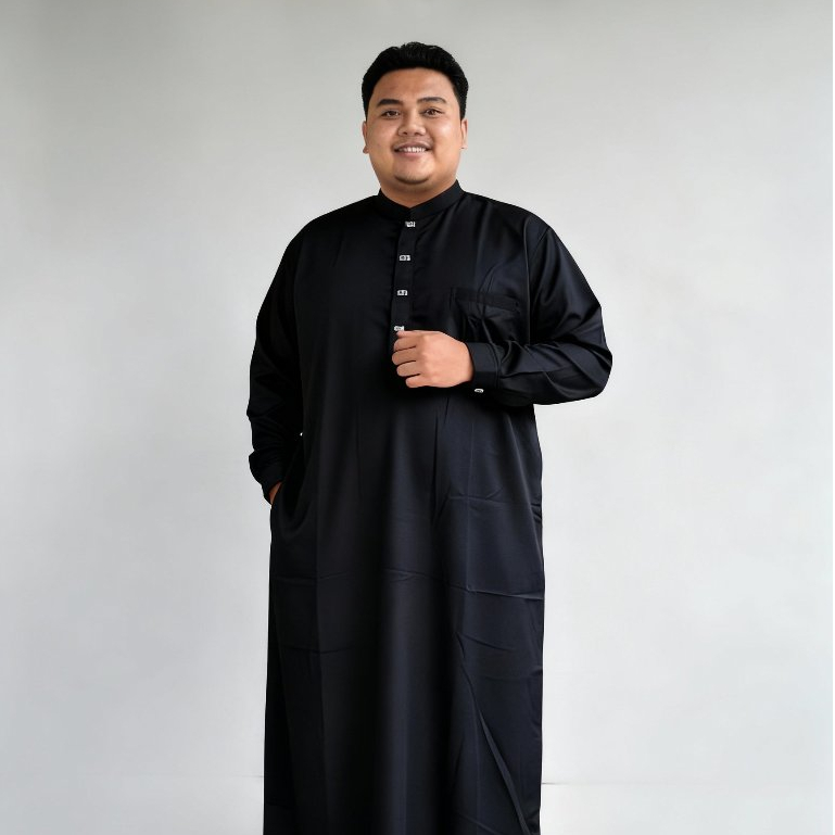 Gamis Pria Gamis Lengan Panjang Jubah Pria Dewasa Jubah Jumbo Toyobo (L)