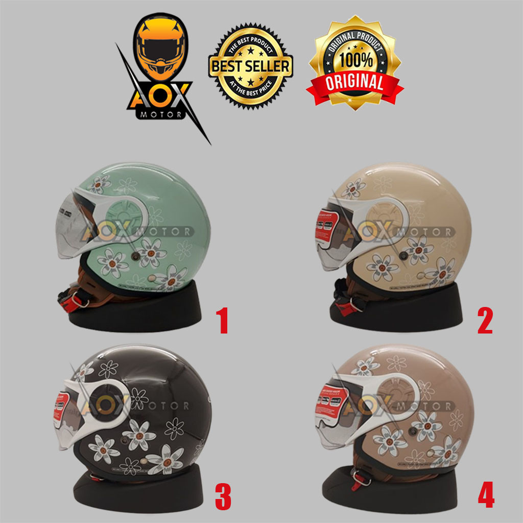 Helm CARGLOSS YRH Hijab ORIGINAL Motif Flower Retro Klasik