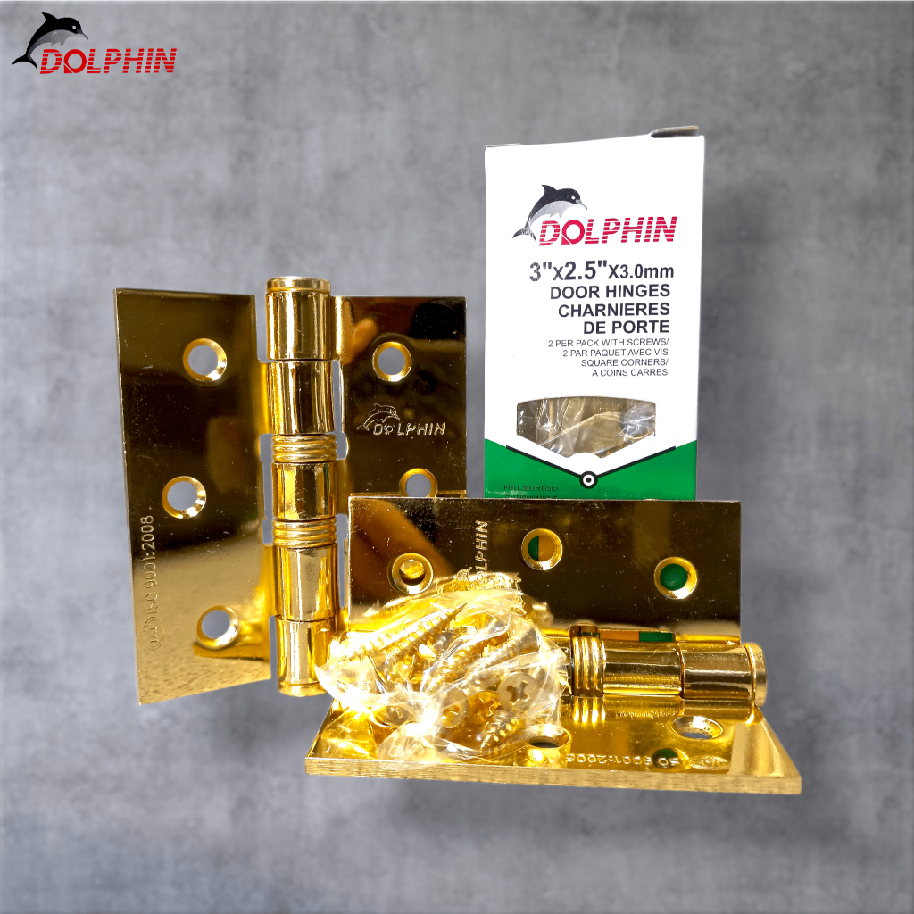 ENGSEL PINTU ENGSEL JENDELA DOLPHIN 3" GP - Engsel Pintu/Jendela 3" Dolphin Warna Gold