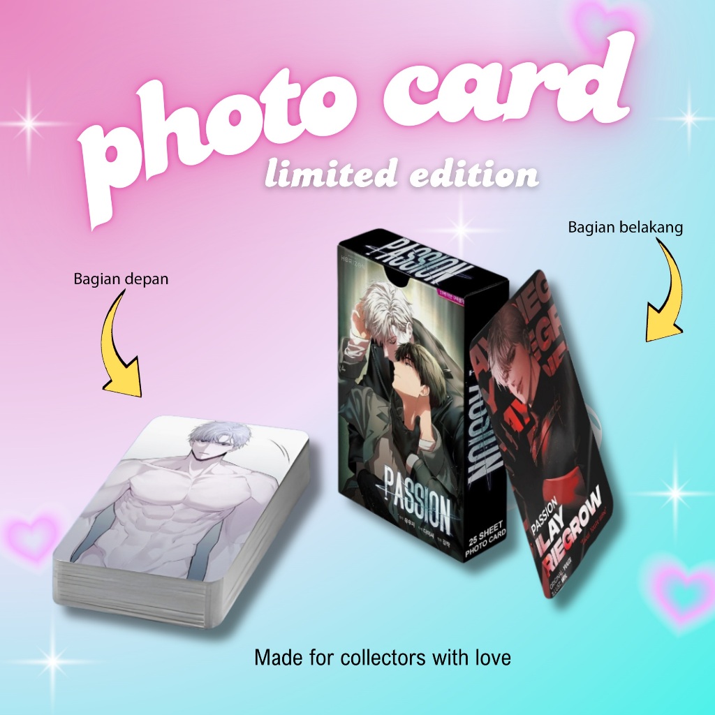 [ 2 Sisi ] Photocard Set Terbaru Ilay Riegrow Manhwa Passion premium 25 pcs with box