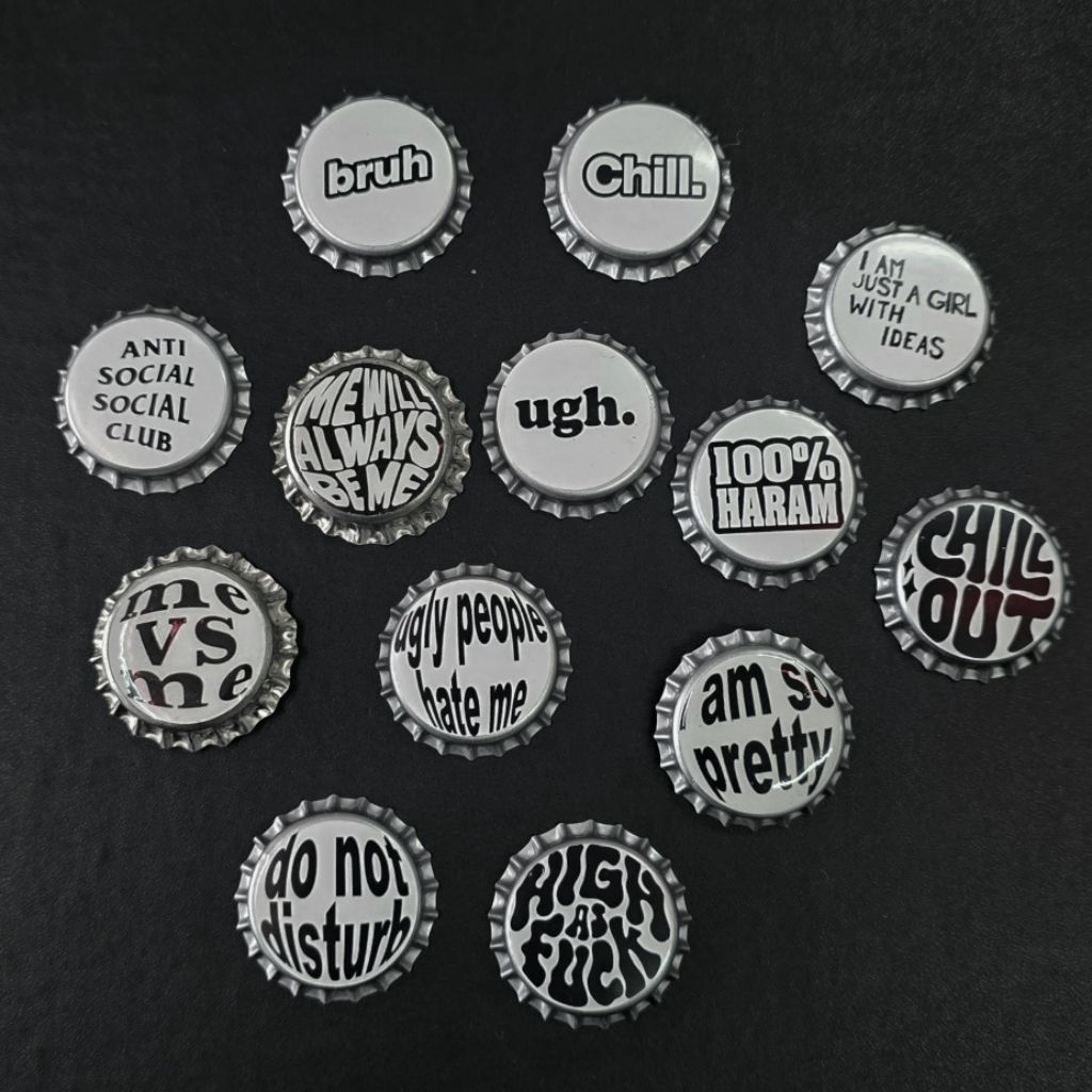 Pin tutup botol / pin skena / bottle cap pin pin