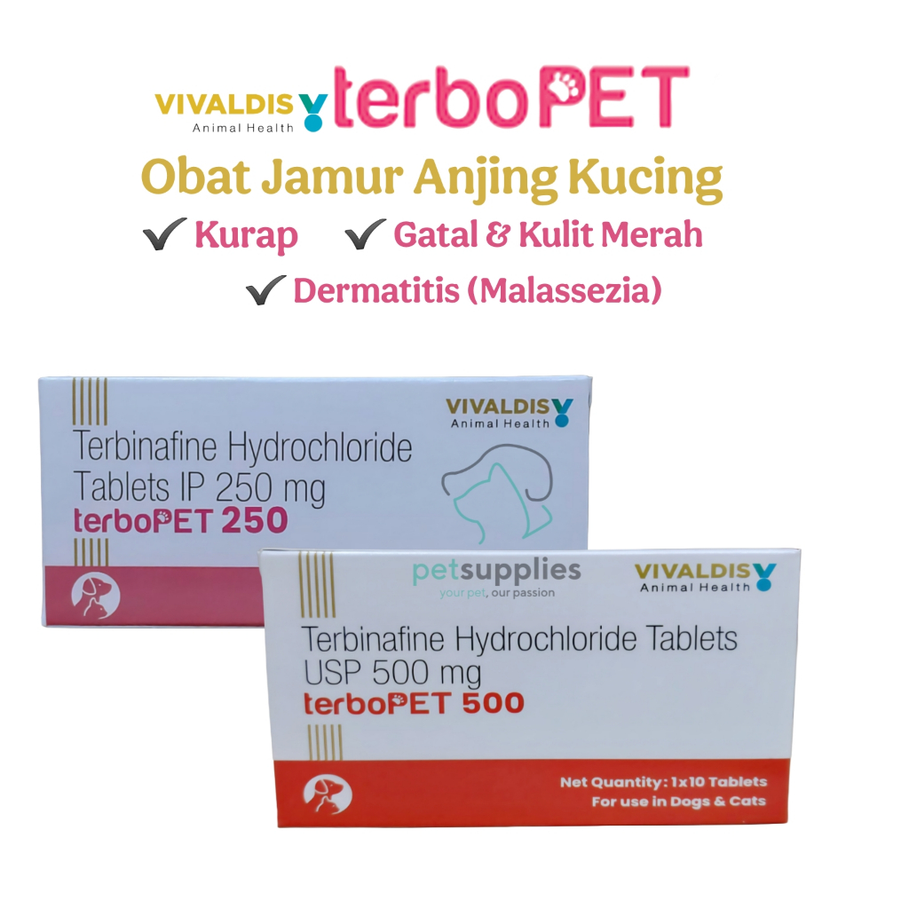Obat Jamur Anjing Kucing TerboPET - Atasi Kurap Gatal Jamur Kulit merah - Harga 1 Strip isi 10 Table
