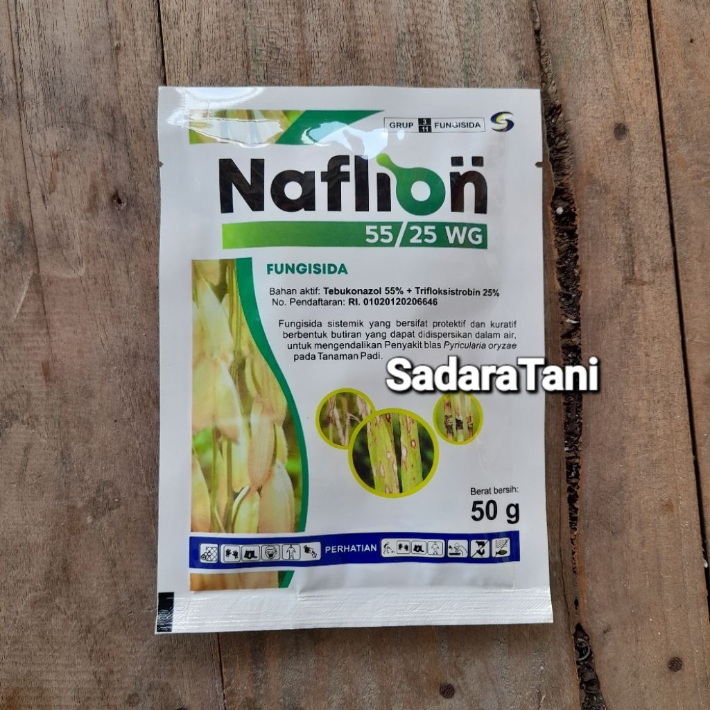 Fungisida Naflion 55/25WG 50Gr Bahan aktif : Tebuconazole 55% + Trifloksistrobin 25%