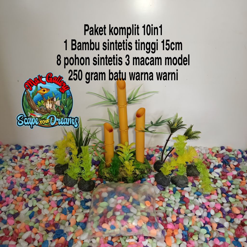 Hiasan Aquascape Hiasan Aquarium Dekorasi Aquarium Aksesoris Aquarium Paket Lengkap 10in1 Siap Meman