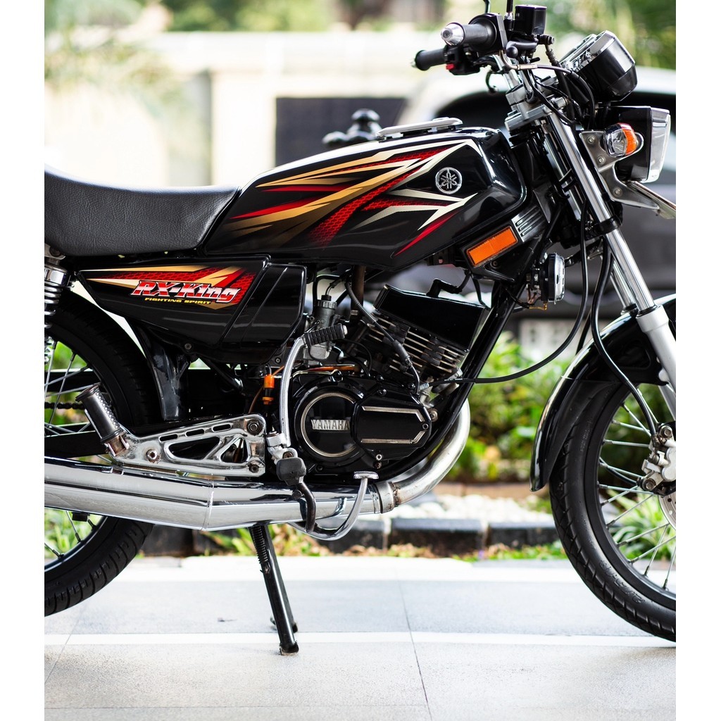 striping rx king 2005 merah set emblem timbul, stiker lis body rx king 2005 merah komplit