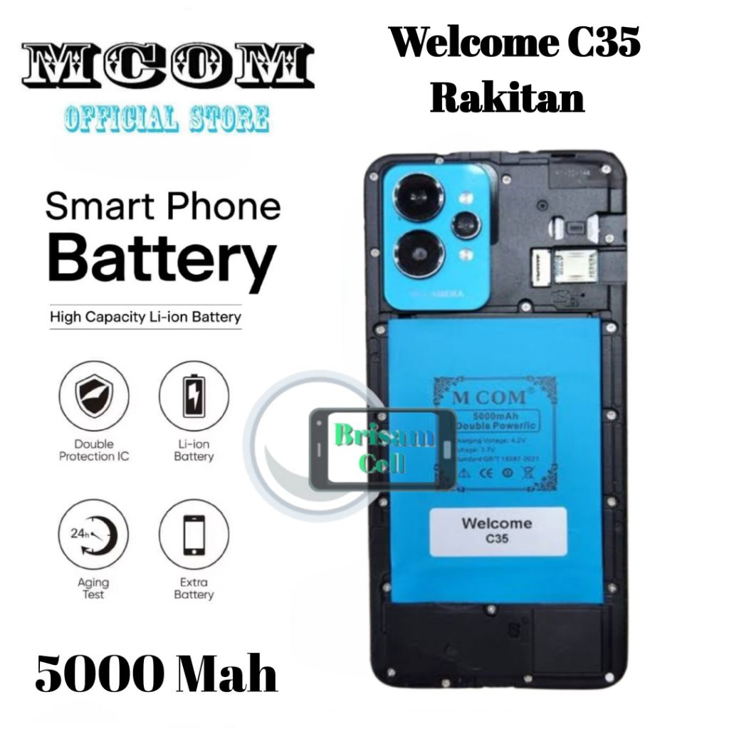 Baterai MCOM for HD Screen Welcome C35 / HOT30 HOT 30 / Not 30s Double Power 5000mAh batere batre