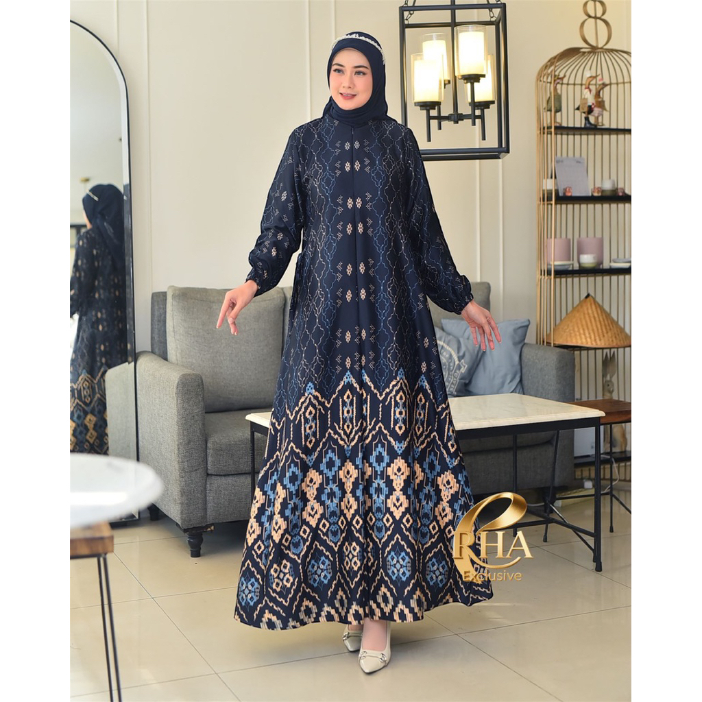 Gamis Wanita Silk Premium Adem Jatuh | Gamis Muslimah Elegan LD JUMBO 130-3