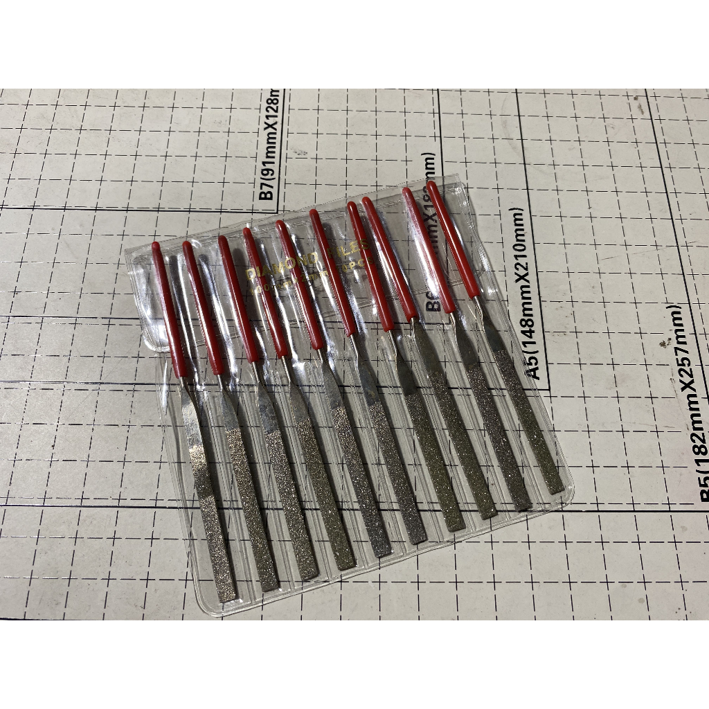 Kikir pipih/ rata/ diamond files ukuran 2x10 mm/ kikir kecil/ kikir pipih mini