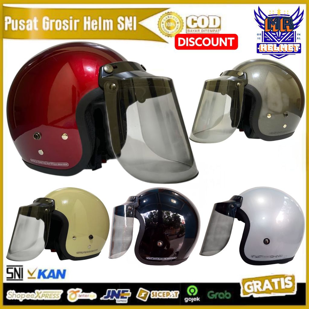 Helm Bogo Solid List Hitam Terbaru Cocok Untuk Pria & Wanita Murah Bagus Berkualitas Sudah SNI