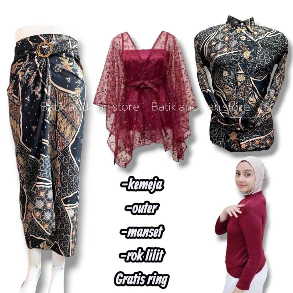 baju couple kemeja batik pria dan wanita kemeja kondangan terbaru