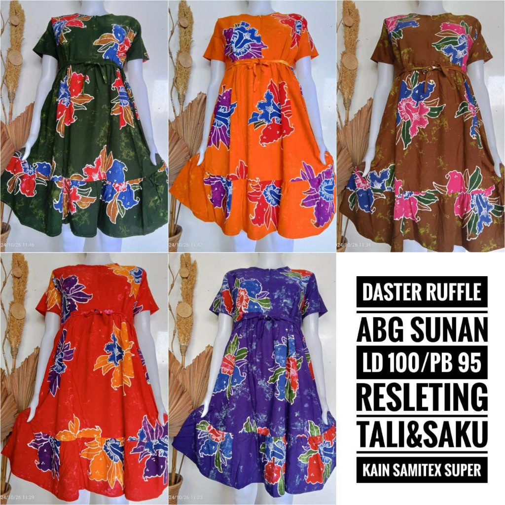 DASTER RUFFLE ABG SUNAN | LD 100 | BAJU TIDUR WANITA | COD | DASTER KEKINIAN TERBARU | DASTER CAP | 