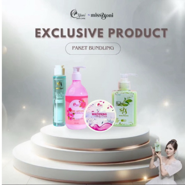 YONI SKINCARE - PAKET BUNDLING MURCEU TUBUH CERAH (DAPAT 4pcs SABUN MATCHA, BLEACING, BODY LOTION PI