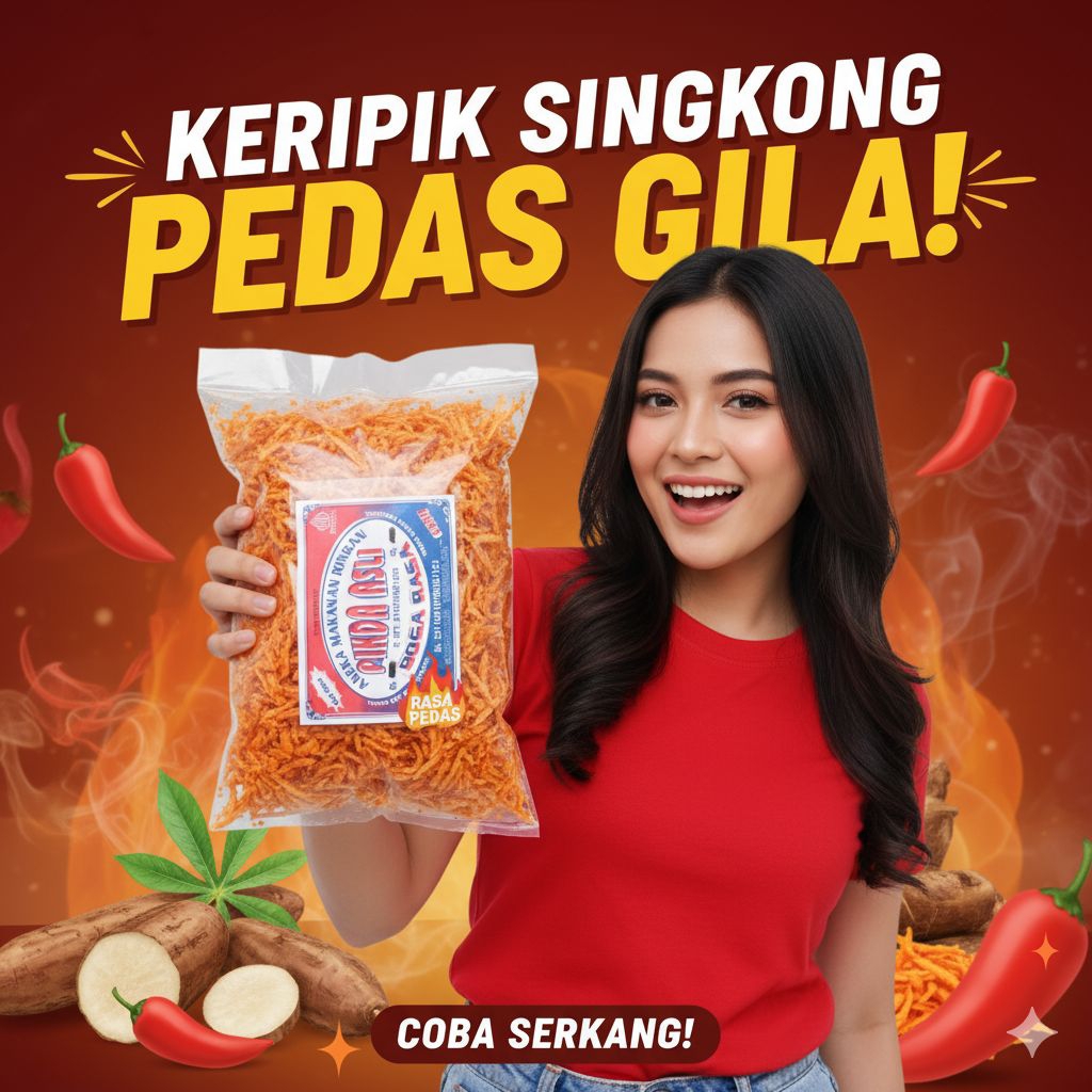 Pikda Bogarasa Keripik Singkong Pedas 200 gr.