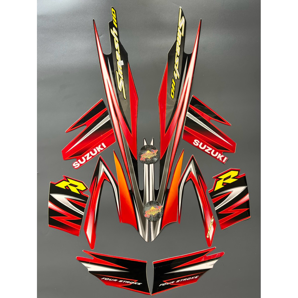 STRIPING STIKER SMASH R NEW 2008 2009 HITAM MERAH