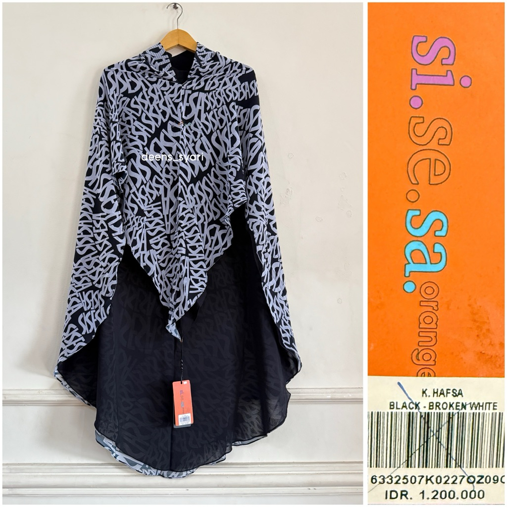 sisesa khimar black broken white